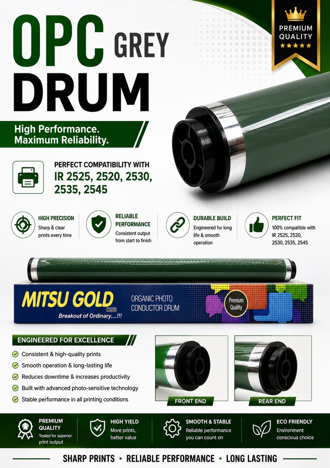 OPC Grey Drum for IR 2525, 2520, 2530, 2535, 2545 Premium Quality