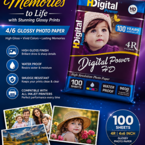 Digital Power HD 4R (4X6) 275 gsm 100 sheets Glossy Photo Paper